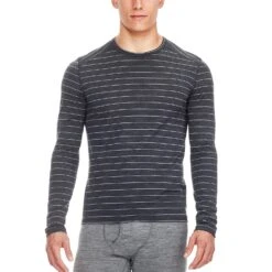 Icebreaker Oasis Long Sleeve Crewe - Men's|-|Chandail à Manches Longues Oasis - Homme 41 Icebreaker Oasis Long Sleeve Crewe - Men's|-|Chandail à Manches Longues Oasis - Homme -Icebreaker 100476 7EJet 20Heather 20 20Drift 20 20Stripe 7EFront