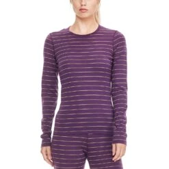 Icebreaker Oasis Long Sleeve Crewe - Women's|-|Chandail à Manches Longues Oasis Femme 35 Icebreaker Oasis Long Sleeve Crewe - Women's|-|Chandail à Manches Longues Oasis Femme -Icebreaker 100514 7EEggplant 20 20Sulfur 20 20Stripe 7EFrontModel 832821d1 c6bb 4dcb aa59 017ea7ddb94c
