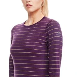 Icebreaker Oasis Long Sleeve Crewe - Women's|-|Chandail à Manches Longues Oasis Femme 34 Icebreaker Oasis Long Sleeve Crewe - Women's|-|Chandail à Manches Longues Oasis Femme -Icebreaker 100514 7EEggplant 20 20Sulfur 20 20Stripe 7ELabel