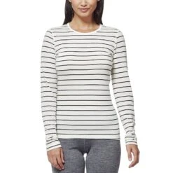 Icebreaker Oasis Long Sleeve Crewe - Women's|-|Chandail à Manches Longues Oasis Femme 40 Icebreaker Oasis Long Sleeve Crewe - Women's|-|Chandail à Manches Longues Oasis Femme -Icebreaker 100514 7ESnow 20 20Stealth 20 20Stripe 7EModel 20Front