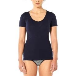 Icebreaker Siren Sweetheart Short Sleeve Shirt Women - Midnight Navy