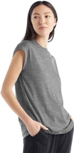 Icebreaker Drayden Sleeveless Top - Women's|-|Haut Sans Manches Drayden - Femme -Icebreaker ICE 0A56ER 7E 7EDetail 20Metro 20Heather