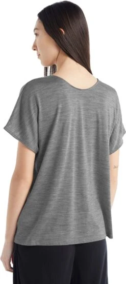 Drayden Reversible SS Top - Women's|-|icebreaker Women's Merino Drayden Reversible Short Sleeve T-Shirt -Icebreaker ICE 0A56ES 7E 7EBack 20Metro 20Heather