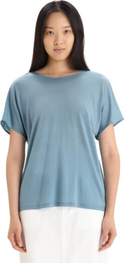 Drayden Reversible SS Top - Women's|-|icebreaker Women's Merino Drayden Reversible Short Sleeve T-Shirt -Icebreaker ICE 0A56ES 7E 7EFront2 20Astral 20Blue