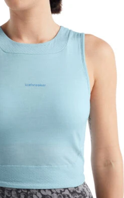 Icebreaker ZoneKnit™ Cropped Bra Tank - Women's|-|Camisole à Soutien-gorge Court De ZoneKnit™ - Femme -Icebreaker ICE 0A56FC 7E 7EDetail 20Haze
