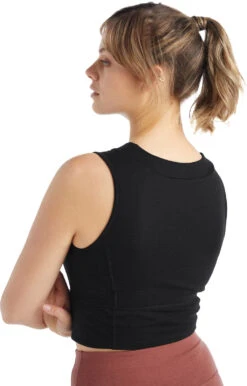 Icebreaker ZoneKnit™ Cropped Bra Tank - Women's|-|Camisole à Soutien-gorge Court De ZoneKnit™ - Femme -Icebreaker ICE 0A56FC 7E 7ESide1 20Black