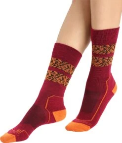 Icebreaker Hike Plus Crew Socks - Women's|-|Chaussette Hike Plus Crew - Femme -Icebreaker ICE 0A56GO 7E 7ESide2 20Cherry 20 20Flash 20 20Black