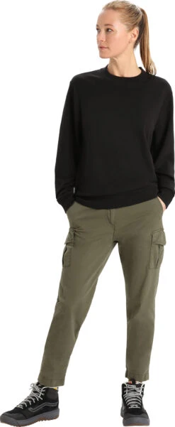 Icebreaker Crush Long Sleeve Sweatshirt - Women's|-|Chandail En Molleton à Manches Longues Crush - Femme -Icebreaker ICE 0A56KK 7E 7EStandard 20Outfit 20Black