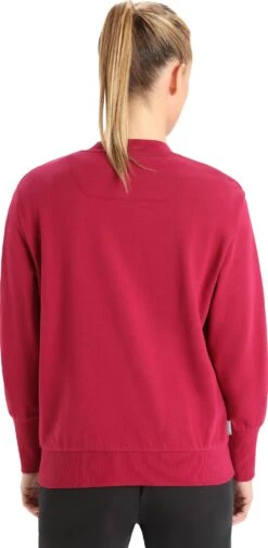 Central II Long Sleeve Sweatshirt - Women's|-|icebreaker Women's Merino Central II Long Sleeve Sweater -Icebreaker ICE 0A56L2 7E 7EBack 20Cherry