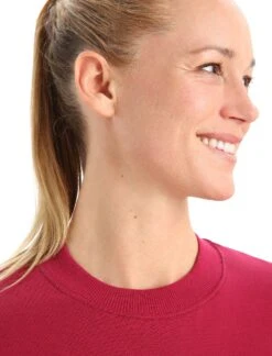 Central II Long Sleeve Sweatshirt - Women's|-|icebreaker Women's Merino Central II Long Sleeve Sweater -Icebreaker ICE 0A56L2 7E 7EDetail2 20Cherry