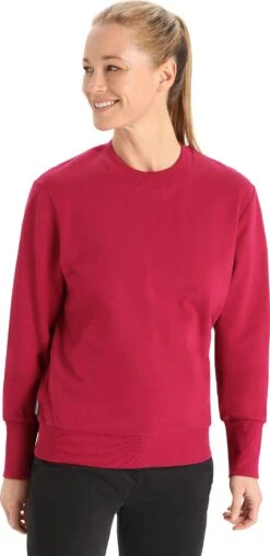 Central II Long Sleeve Sweatshirt - Women's|-|icebreaker Women's Merino Central II Long Sleeve Sweater -Icebreaker ICE 0A56L2 7E 7EFront 20Cherry