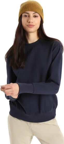 Central II Long Sleeve Sweatshirt - Women's|-|icebreaker Women's Merino Central II Long Sleeve Sweater -Icebreaker ICE 0A56L2 7E 7EFront 20Midnight 20Navy
