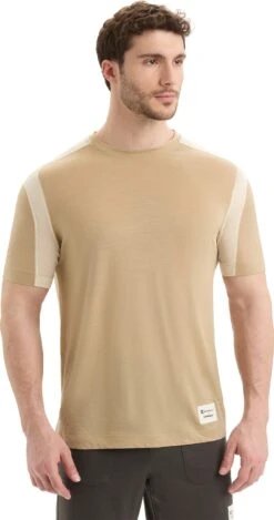 Icebreaker IB X Timberland Merino ZoneKnit Short Sleeve Tee - Men's|-|T-shirt à Manches Courtes En Laine Mérinos ZoneKnit IB X Timberland - Homme 21 Icebreaker IB X Timberland Merino ZoneKnit Short Sleeve Tee - Men's|-|T-shirt à Manches Courtes En Laine Mérinos ZoneKnit IB X Timberland - Homme -Icebreaker ICE 0A56MY 7E 7EFront 20Sand 20 20Chalk