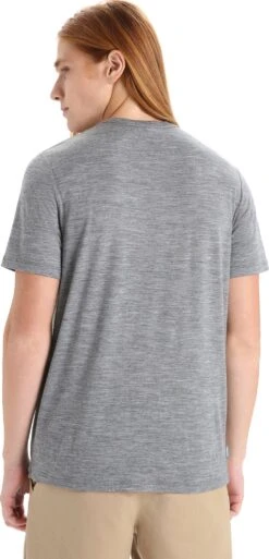 Icebreaker Tech Lite II Short Sleeve Tee Cadence Paths - Men's|-|T-shirt Tech Lite II Cadence Paths - Homme -Icebreaker ICE 0A56N8 7E 7EBack 20Gritstone 20Heather