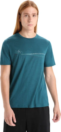 Icebreaker Tech Lite II Short Sleeve Tee Cadence Paths - Men's|-|T-shirt Tech Lite II Cadence Paths - Homme -Icebreaker ICE 0A56N8 7E 7EFront 20Green 20Glory