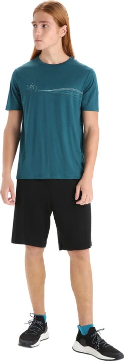 Icebreaker Tech Lite II Short Sleeve Tee Cadence Paths - Men's|-|T-shirt Tech Lite II Cadence Paths - Homme -Icebreaker ICE 0A56N8 7E 7EStandard 20Outfit 20Green 20Glory
