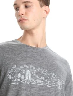 Icebreaker Tech Lite II Short Sleeve Tee Nature Sprint - Men's|-|T-shirt Tech Lite II Nature Sprint - Homme -Icebreaker ICE 0A56NB 7E 7EDetail1 20Gritstone 20Heather