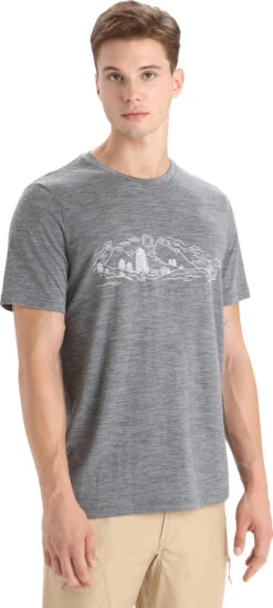 Icebreaker Tech Lite II Short Sleeve Tee Nature Sprint - Men's|-|T-shirt Tech Lite II Nature Sprint - Homme -Icebreaker ICE 0A56NB 7E 7EFront 20Gritstone 20Heather