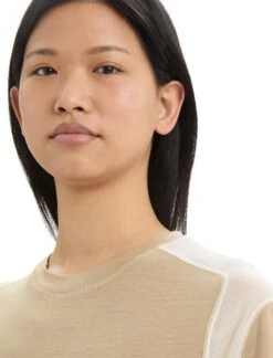 Icebreaker IB X Timberland Merino ZoneKnit Short Sleeve Tee - Women's|-|T-shirt à Manches Courtes En Laine Mérinos ZoneKnit IB X Timberland - Femme 22 Icebreaker IB X Timberland Merino ZoneKnit Short Sleeve Tee - Women's|-|T-shirt à Manches Courtes En Laine Mérinos ZoneKnit IB X Timberland - Femme -Icebreaker ICE 0A56NW 7E 7EDetail1 20Sand 20 20Chalk