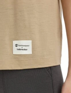 Icebreaker IB X Timberland Merino ZoneKnit Short Sleeve Tee - Women's|-|T-shirt à Manches Courtes En Laine Mérinos ZoneKnit IB X Timberland - Femme 24 Icebreaker IB X Timberland Merino ZoneKnit Short Sleeve Tee - Women's|-|T-shirt à Manches Courtes En Laine Mérinos ZoneKnit IB X Timberland - Femme -Icebreaker ICE 0A56NW 7E 7EDetail2 20Sand 20 20Chalk