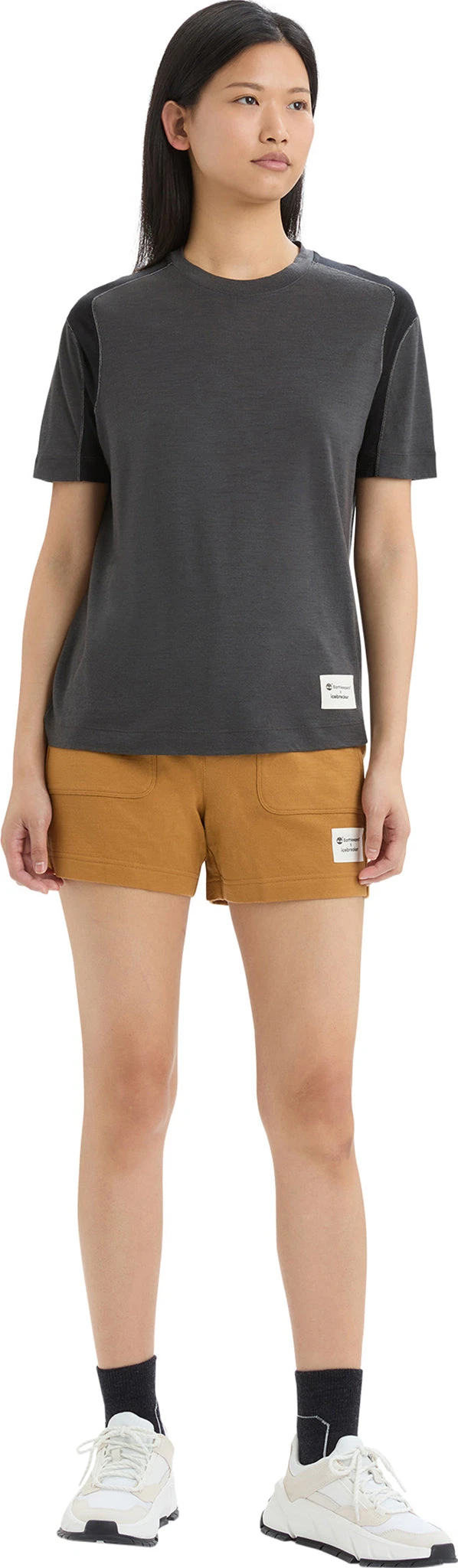 Icebreaker IB X Timberland Merino ZoneKnit Short Sleeve Tee - Women's|-|T-shirt à Manches Courtes En Laine Mérinos ZoneKnit IB X Timberland - Femme 6 Icebreaker IB X Timberland Merino ZoneKnit Short Sleeve Tee - Women's|-|T-shirt à Manches Courtes En Laine Mérinos ZoneKnit IB X Timberland - Femme - Image 4