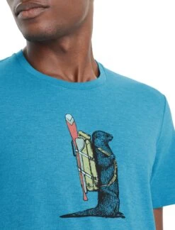 Icebreaker Central Classic Tee Short Sleeve Otter Paddle - Men's|-|T-shirt Classic Otter Paddle - Homme -Icebreaker ICE 0A56OE 7E 7EDetail1 20Geo 20Blue