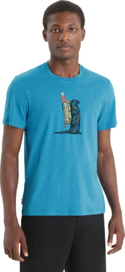 Icebreaker Central Classic Tee Short Sleeve Otter Paddle - Men's|-|T-shirt Classic Otter Paddle - Homme -Icebreaker ICE 0A56OE 7E 7EFront 20Geo 20Blue