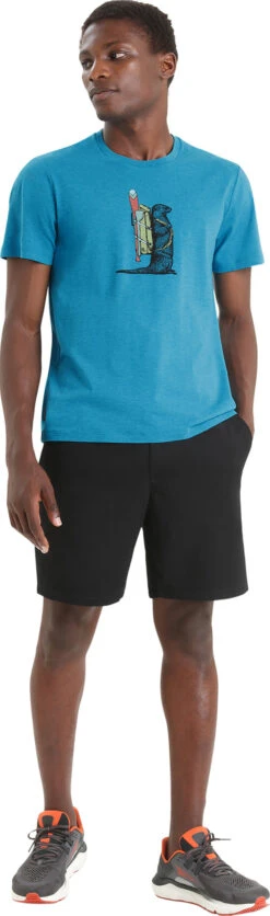Icebreaker Central Classic Tee Short Sleeve Otter Paddle - Men's|-|T-shirt Classic Otter Paddle - Homme -Icebreaker ICE 0A56OE 7E 7EStandard 20Outfit 20Geo 20Blue