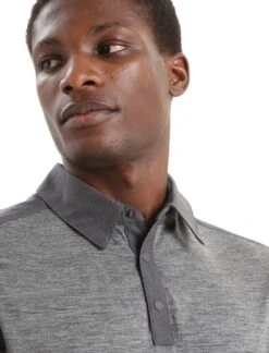 Icebreaker Hike Short Sleeve Top - Men's|-|Haut à Manches Courtes Hike - Homme -Icebreaker ICE 0A56OK 7E 7EDetail1 20Monsoon 20 20Gritstone 20Heather 20 20Cb