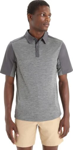 Icebreaker Hike Short Sleeve Top - Men's|-|Haut à Manches Courtes Hike - Homme -Icebreaker ICE 0A56OK 7E 7EFront 20Monsoon 20 20Gritstone 20Heather 20 20Cb