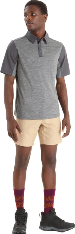 Icebreaker Hike Short Sleeve Top - Men's|-|Haut à Manches Courtes Hike - Homme -Icebreaker ICE 0A56OK 7E 7EStandard 20Outfit 20Monsoon 20 20Gritstone 20Heather 20 20Cb