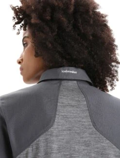 Icebreaker Hike Short Sleeve Top - Women's|-|Haut à Manches Courtes Hike - Femme -Icebreaker ICE 0A56OM 7E 7EDetail3 20Gritstone 20Heather 20 20Monsoon 20 20Cb