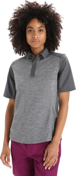 Icebreaker Hike Short Sleeve Top - Women's|-|Haut à Manches Courtes Hike - Femme -Icebreaker ICE 0A56OM 7E 7EFront 20Gritstone 20Heather 20 20Monsoon 20 20Cb