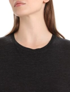 Merino Wool Short Sleeve Tee - Women's|-|icebreaker Women's Merino Linen Short Sleeve T-Shirt -Icebreaker ICE 0A56ON 7E 7EDetail1 20Black