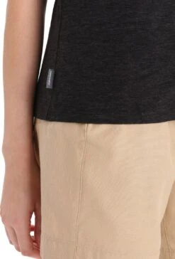 Merino Wool Short Sleeve Tee - Women's|-|icebreaker Women's Merino Linen Short Sleeve T-Shirt -Icebreaker ICE 0A56ON 7E 7EDetail2 20Black