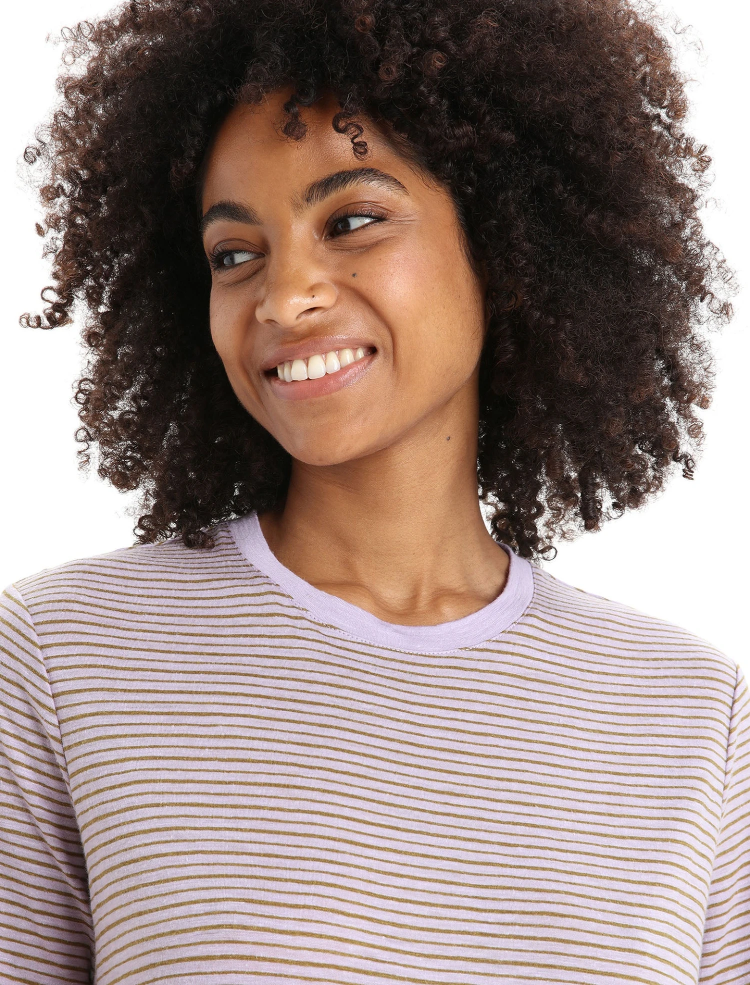 Icebreaker Merino Linen Short Sleeve Stripe Tee - Women's|-|T-shirt Rayé En Lin Mérinos - Femme 6 Icebreaker Merino Linen Short Sleeve Stripe Tee - Women's|-|T-shirt Rayé En Lin Mérinos - Femme - Image 4