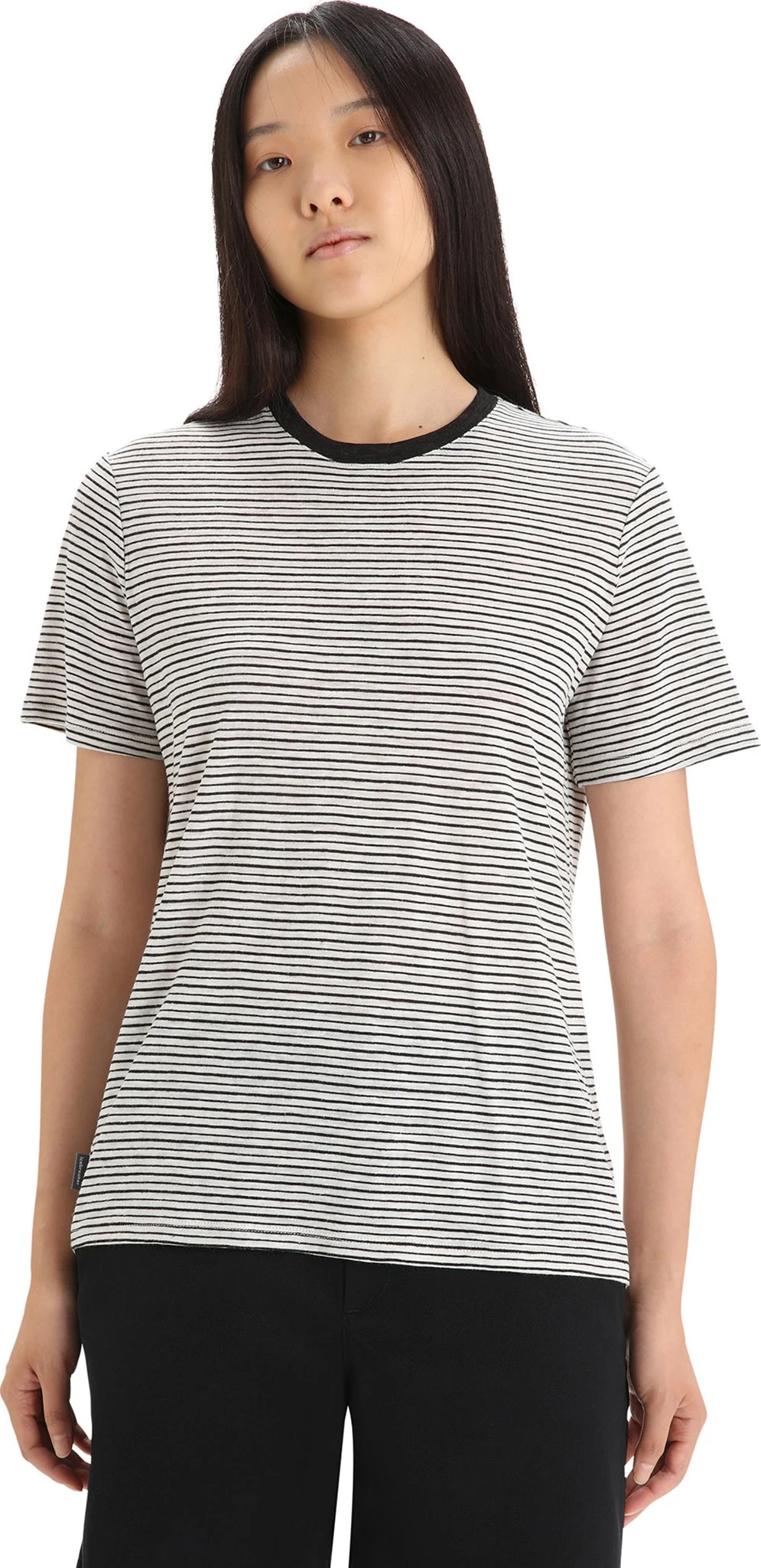 Icebreaker Merino Linen Short Sleeve Stripe Tee - Women's|-|T-shirt Rayé En Lin Mérinos - Femme 5 Icebreaker Merino Linen Short Sleeve Stripe Tee - Women's|-|T-shirt Rayé En Lin Mérinos - Femme - Image 3
