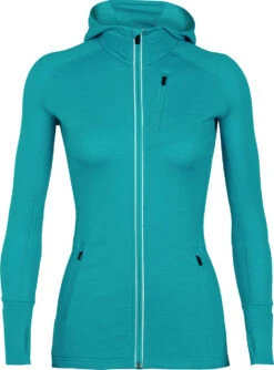 Icebreaker Quantum Long Sleeve Zip Hood - Women's|-|Chandail à Capuchon Et Glissière Quantum - Femme -Icebreaker ICE 101466 7EArctic 20Teal 269e7dbc 7ad6 469b 8a3a 272a99e86f64