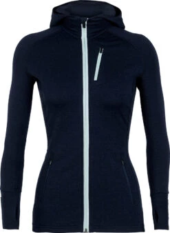 Icebreaker Quantum Long Sleeve Zip Hood - Women's|-|Chandail à Capuchon Et Glissière Quantum - Femme -Icebreaker ICE 101466 7EMidnight 20Navy 20 20Dew f6adac01 a6fd 444c 8061 851c59689287