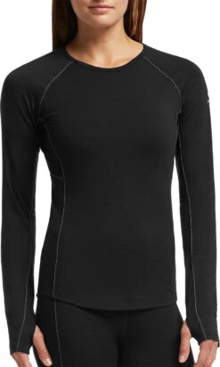 Icebreaker Zone Long Sleeve Crewe - Women's|-|Chandail à Manches Longues Zone Femme -Icebreaker ICE 102570 7EBlack 20 20Mineral 7EFront