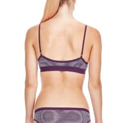 Icebreaker Siren Bra - Women's|-|Brassière Siren - Femme -Icebreaker ICE 103026 7EEggplant 20 20Silk 20Heather 20 20Stripe 7EBackModel f48ba6d4 573a 4305 b58a 1438f4414347