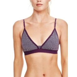 Icebreaker Siren Bra - Women's|-|Brassière Siren - Femme -Icebreaker ICE 103026 7EEggplant 20 20Silk 20Heather 20 20Stripe 7EFrontDetail