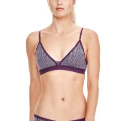 Icebreaker Siren Bra - Women's|-|Brassière Siren - Femme -Icebreaker ICE 103026 7EEggplant 20 20Silk 20Heather 20 20Stripe 7EFrontModel