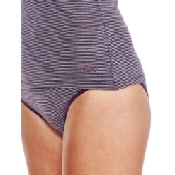 Icebreaker Siren Tank - Women's|-|Camisole Siren - Femme -Icebreaker ICE 103213 7EEggplant 20 20Silk 20Heather 20 20Stripe 7EDetail 38667ef9 68e2 4046 8153 d34d85b55c5d