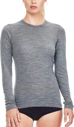 Icebreaker Sprite Long Sleeve Crewe - Women's|-|Chandail à Manches Longues Sprite - Femme -Icebreaker ICE 103328 7EGritstone 20Heather 7EModelFront