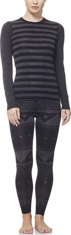 Icebreaker Sprite Long Sleeve Crewe - Women's|-|Chandail à Manches Longues Sprite - Femme -Icebreaker ICE 103328 7E 7EModel 20Black 20 20Jet 20Heather 20 20Stripe 20c3072a 50b9 4d3a 892c f8f5602d5a1a