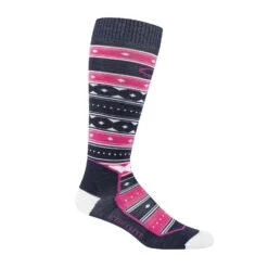 Icebreaker Ski+ Ultra Light OTC Icon Fairisle - Women's|-|Chaussettes Ski+ Ultra Light OTC Icon Fairisle Femme -Icebreaker ICE 103394 7EAdmiral 20 20Pop 20Pink 20 20Snow