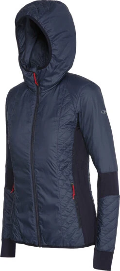 Icebreaker Helix Long Sleeve Zip Hood - Women's|-|Chandail à Capuchon Et Glissière Helix Femme -Icebreaker ICE 103428 7E 7ESide 20Midnight 20Navy