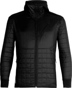 Icebreaker Helix Long Sleeve Zip Hood - Men's|-|Chandail à Capuchon Et Glissière Helix - Homme -Icebreaker ICE 103432 7EBlack 20 20Jet 20Heather
