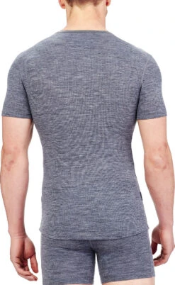 Icebreaker Anatomica Rib Short Sleeve Crewe - Men's|-|T-Shirt Anatomica Rib - Homme -Icebreaker ICE 103602 7E 7EModelBack 20Gritstone 20Heather